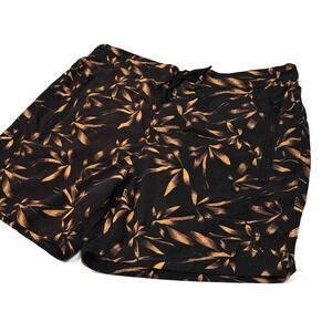 The Kooples Sport Shorts Mens Large Drawstring Waist Zip Pockets Floral AOP Swim